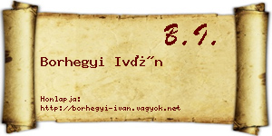 Borhegyi Iván névjegykártya