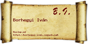 Borhegyi Iván névjegykártya