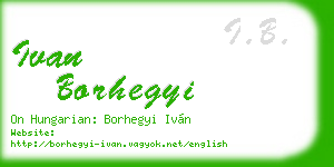 ivan borhegyi business card